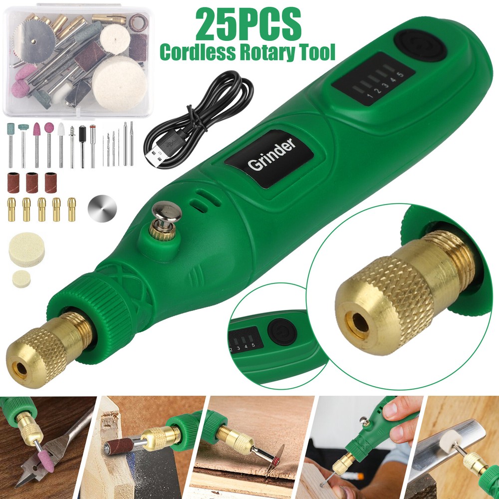 Mini Grinder Rotary Tool Polishing Drill Kit Variable Speed w/24pcs Accessories