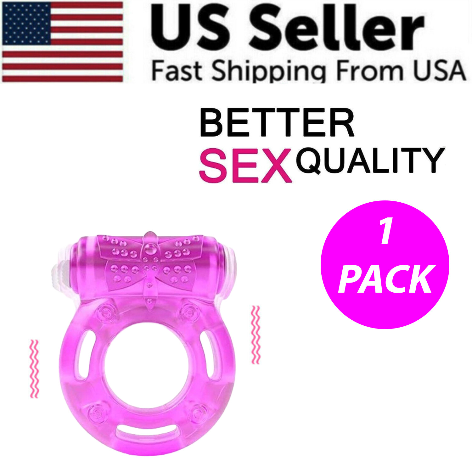 Male Vibrating Cock Ring Waterproof Penis Vibrator Couple Sex-Toy Clit Orgasm