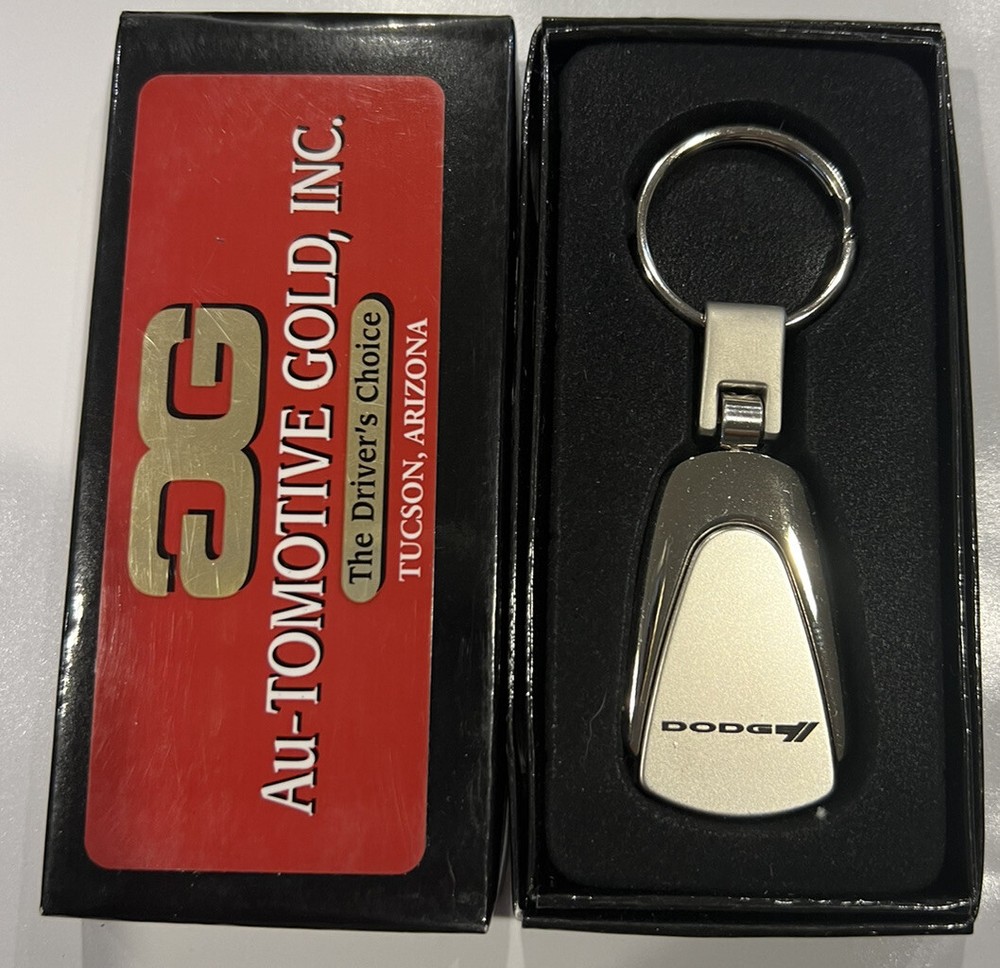 DODGE Tear Drop Metal Silver Key Chain Licensed