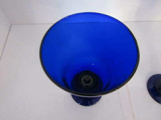 *Vintage Cobalt Blue Drinking / Wine Glasses - PAIR