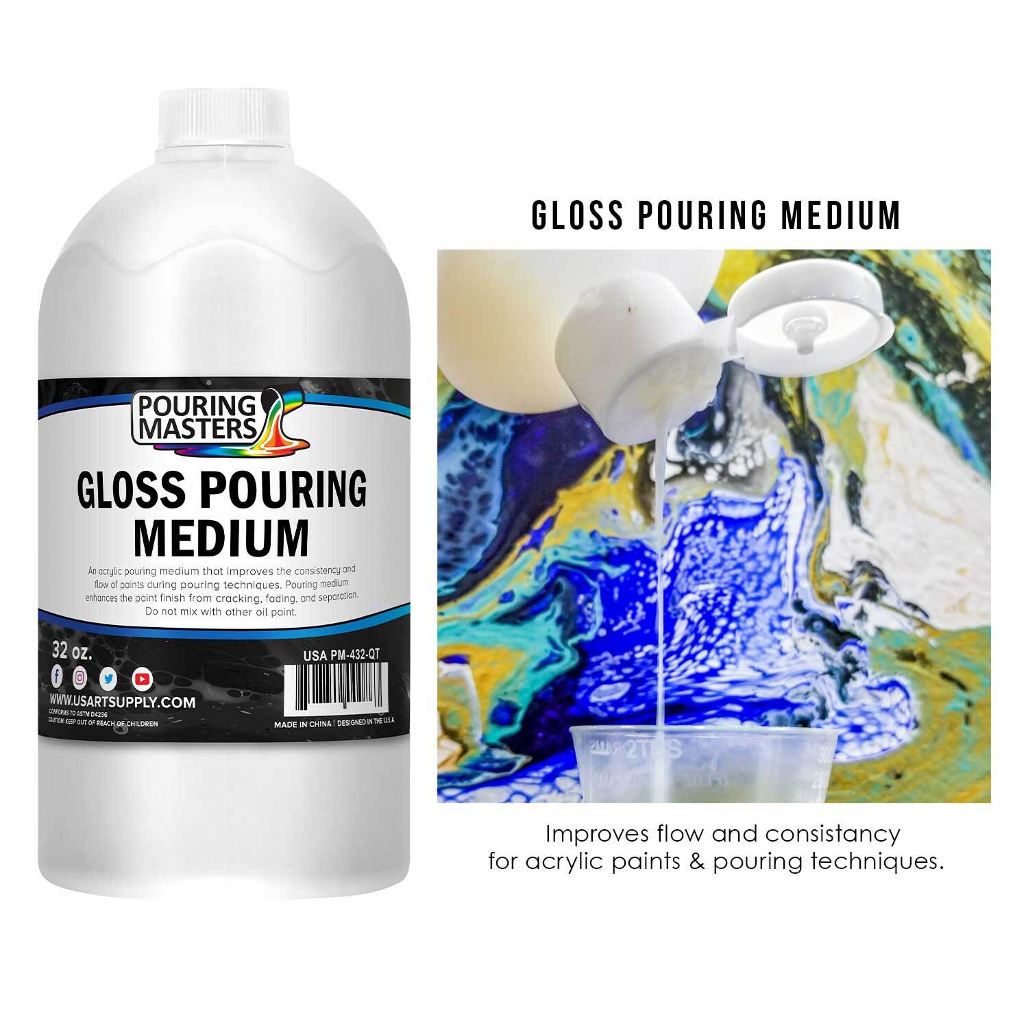 U.S. Art Supply Gloss Pouring Effects Medium - 32-Ounce / Quart