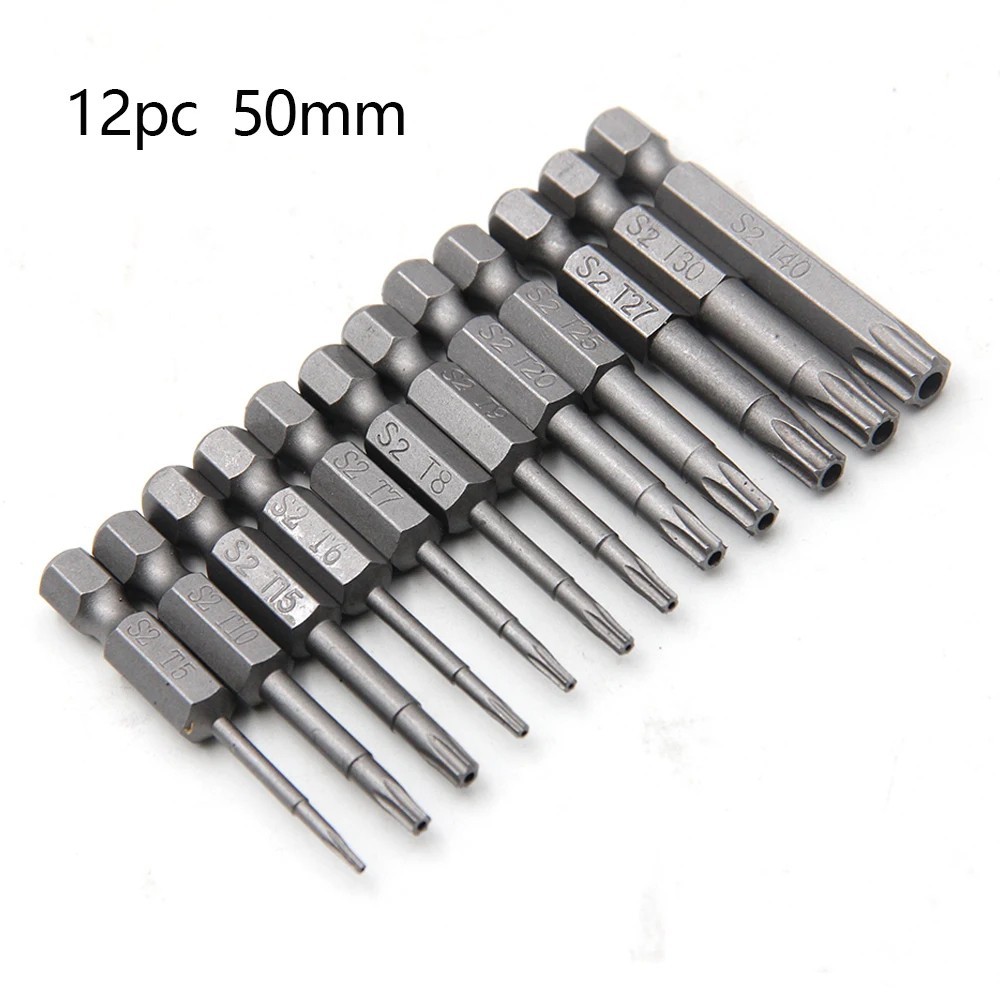 Security Torx Bit Set + Hex Key Allen Bit Set - For Power Drill & Impact Driver