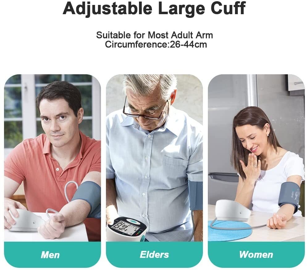 LCD Digital Blood Pressure Monitor Arm BP Large Cuff Pulse Meter Machine&Voice