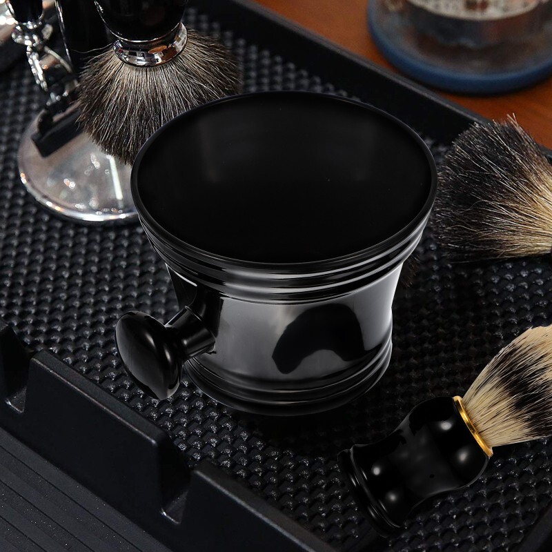 WHITE BLACK Shaving Soap Bowl /Mug With Handle unbreakable plastic light weight