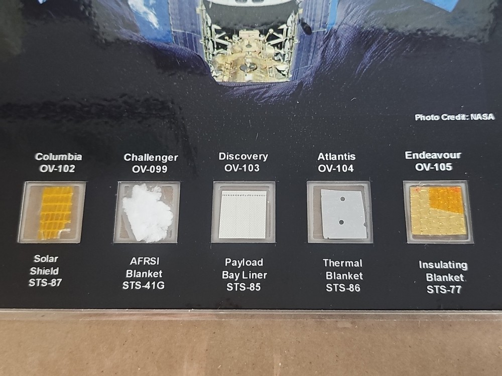 NASA SPACE SHUTTLE PROGRAM FLOWN ARTIFACTS FROM 5 MISSIONS