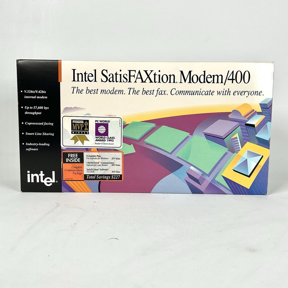 Intel SatisFAXtion Modem / 400 Internal 57,600 Bps Vintage Computing