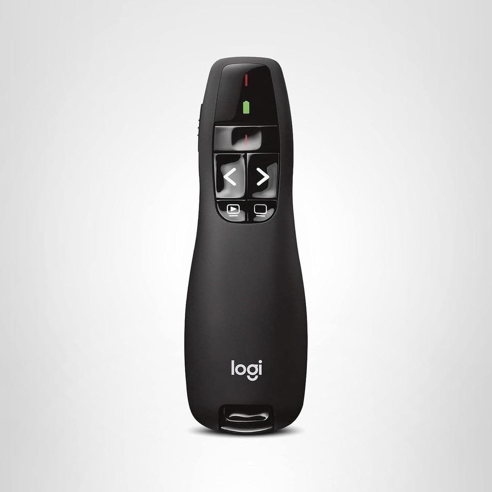 Wireless Presentation Remote with 50ft Range & Red Laser Pointer for Confidence