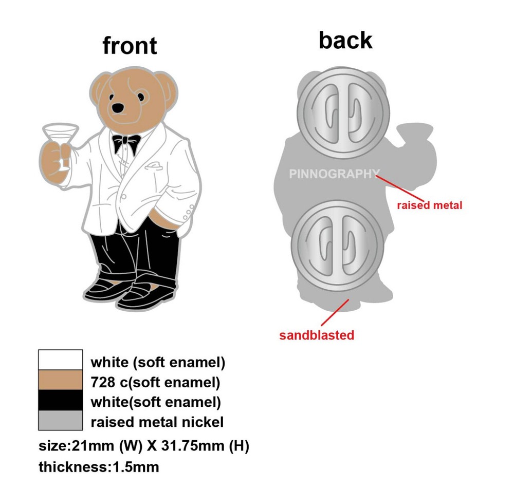 Intuxicated Bear Lapel Pin