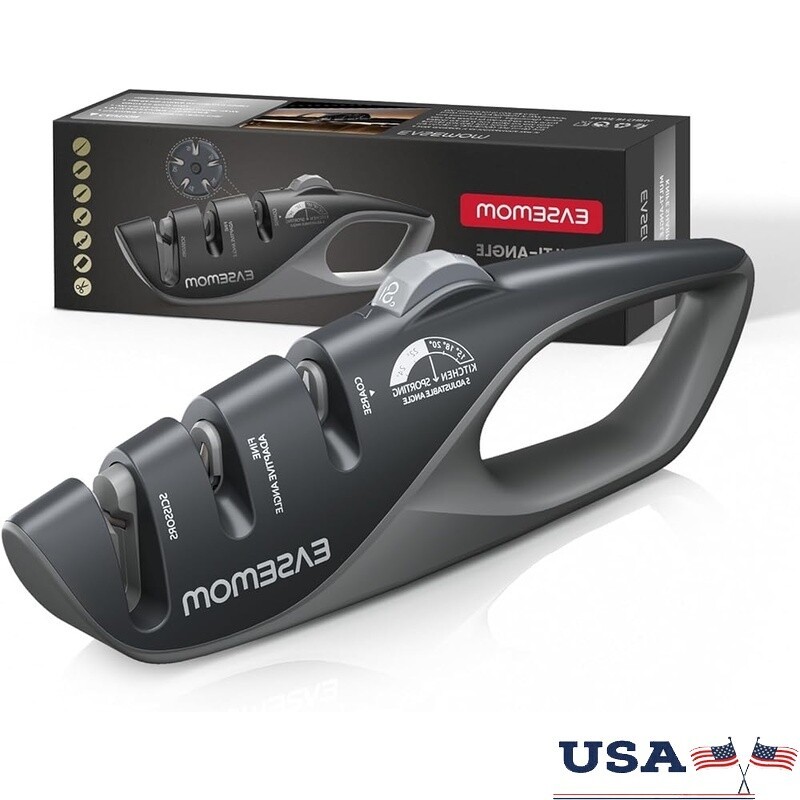 Kitchen Knife Sharpener 5 Adjustable Angles Ergonomic Handheld Tool Coarse Fine