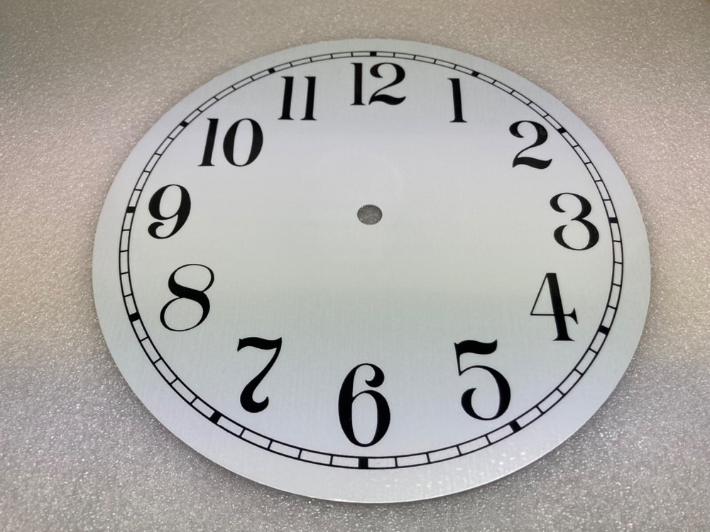 Clock Dial Arabic Numerals Round white Metal 8" Time Ring 7"