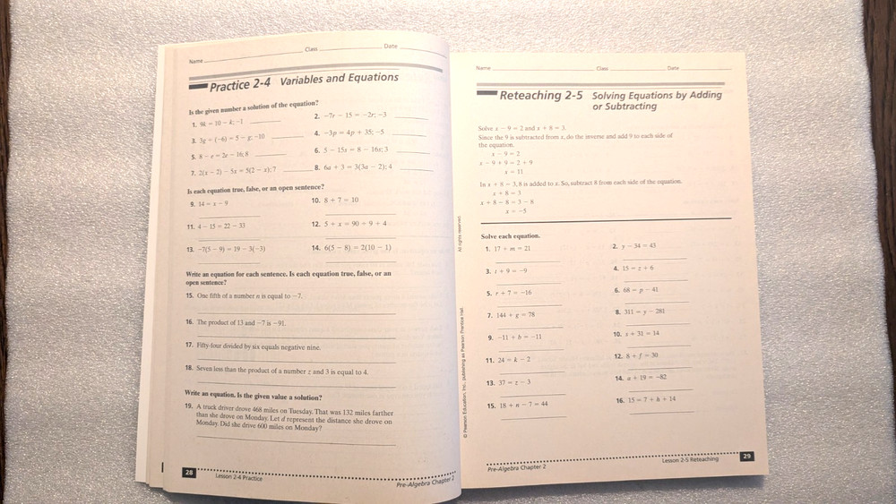 PRE-ALGEBRA MATHEMATICS STUDY GUIDE & PRACTICE WORKBOOK BRAND NEW FREE SHIP