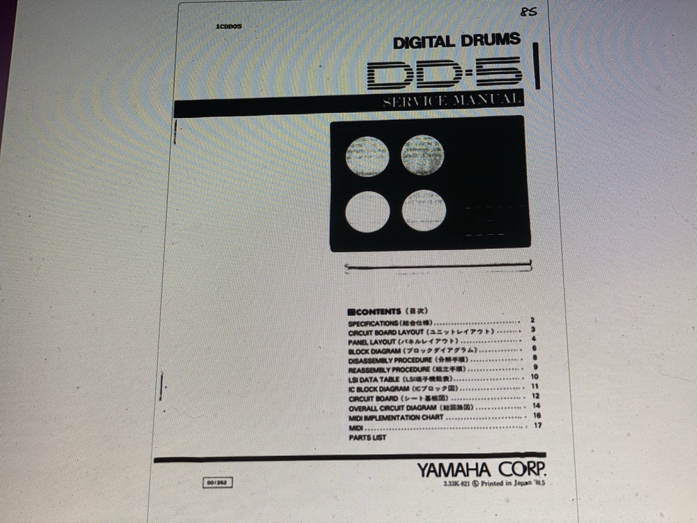 Yamaha Dd-5 Service Manual Digital