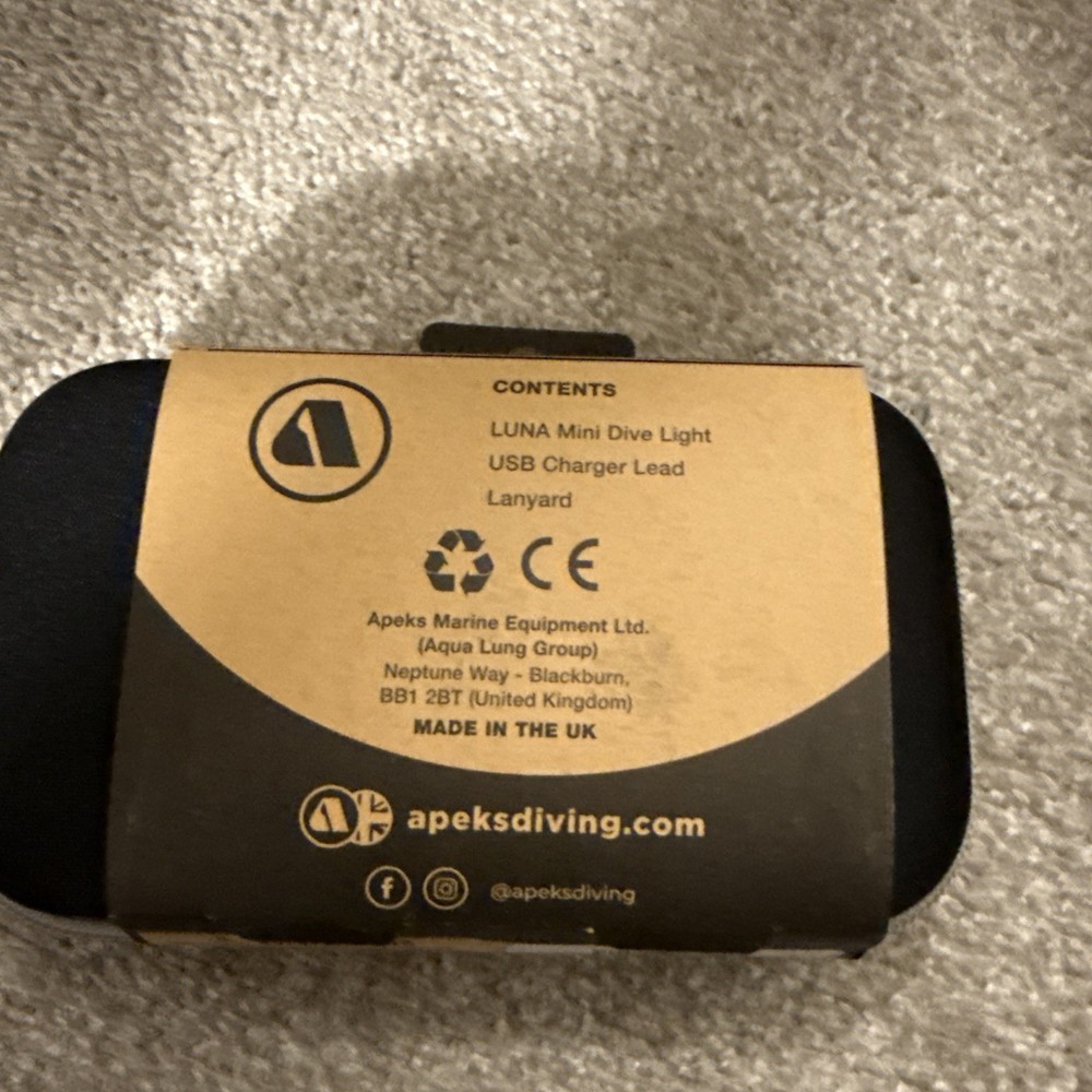 Apeks luna mini dive light Grey