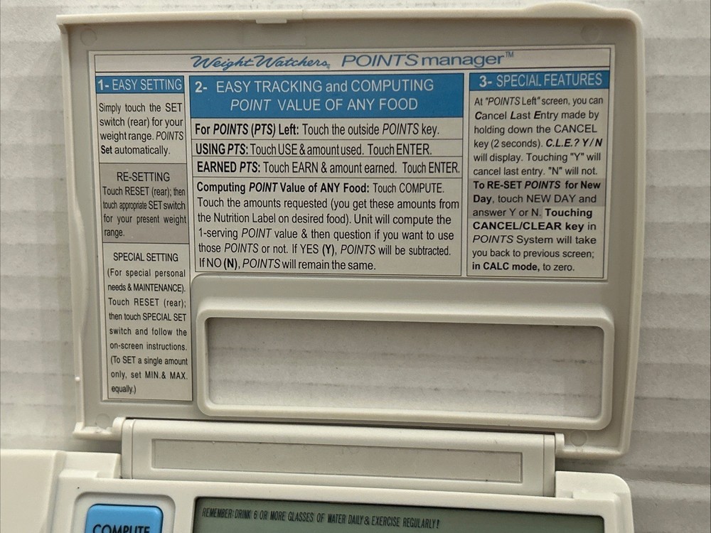 1997 Weight Watchers Points Manager Calculator Model 1818 WORKING