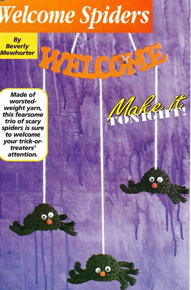 HALLOWEEN Welcome Spiders/Decor/Crochet Pattern INSTRUCTIONS ONLY