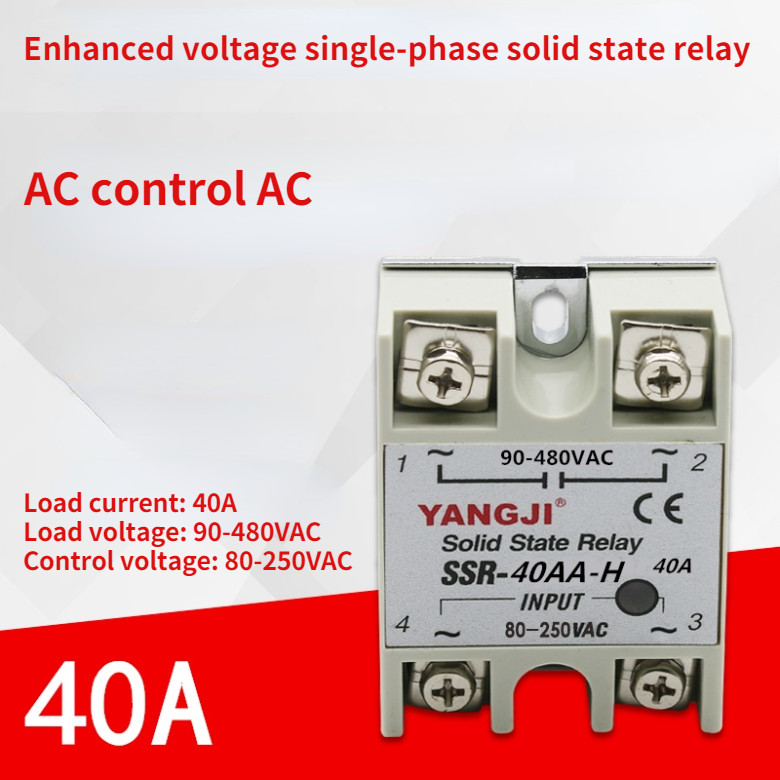 AC Control AC AC-AC Enhanced Voltage Single Phase Solid State Relay SSR-40AA-H