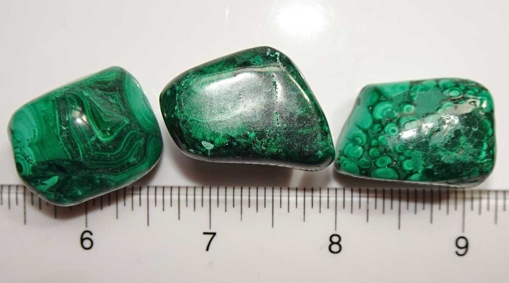 Malachite -3 Large Tumbled Stones rt412f