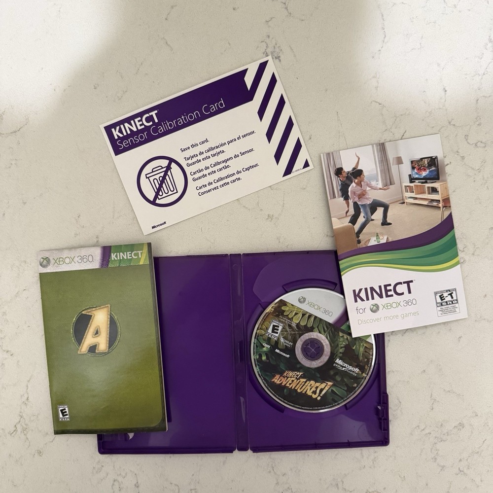 OEM Microsoft Xbox 360 Kinect Motion Sensor Bar + Kinect Adventures! Complete