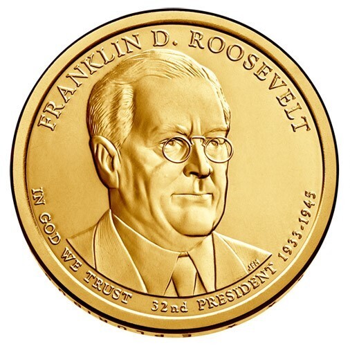 2014 D Franklin Roosevelt Presidential Dollar From Mint Roll - Position B