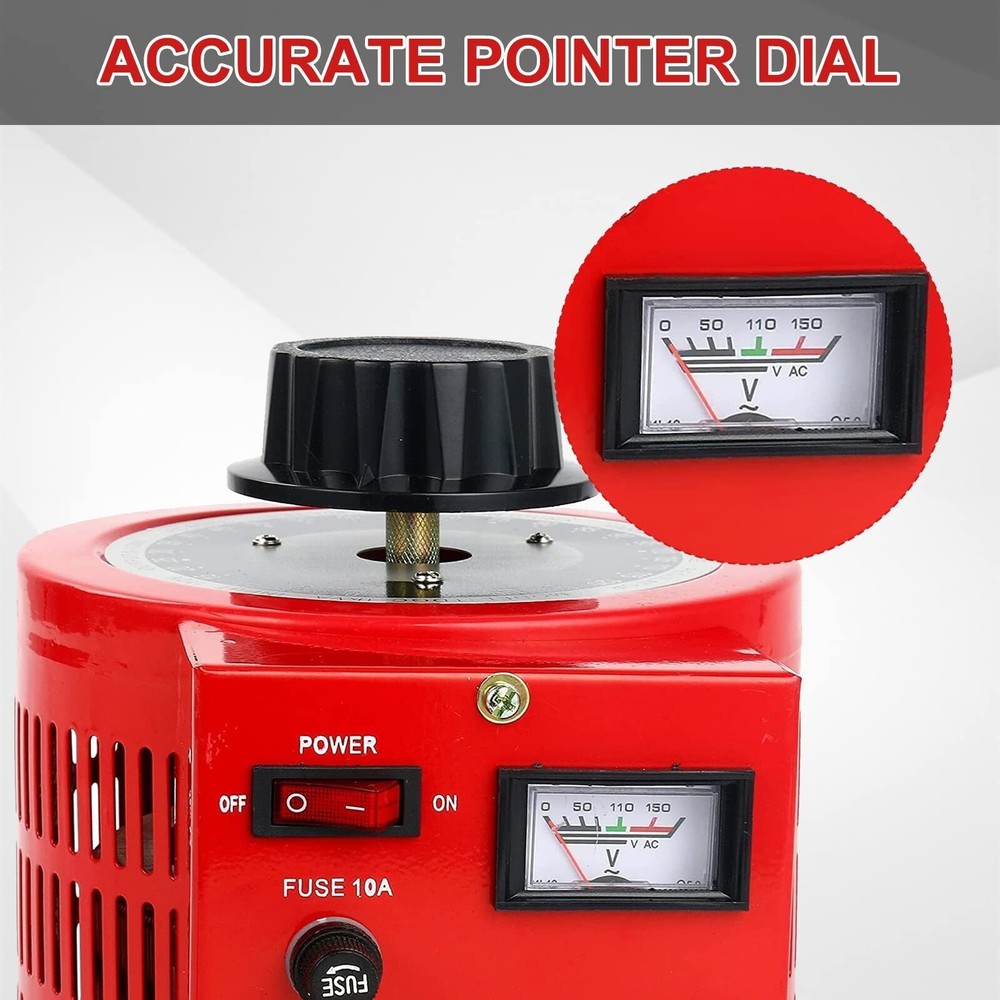 YaeCCC 10Amp Variac Variable Transformer AC Auto Voltage Regulator 1000VA 0-130V