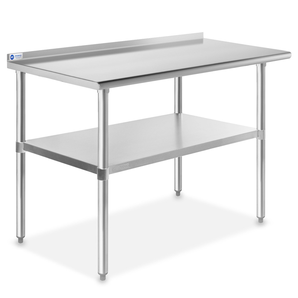OPEN BOX - Stainless Steel Kitchen Work Prep Table with Backsplash - 24" x 48"