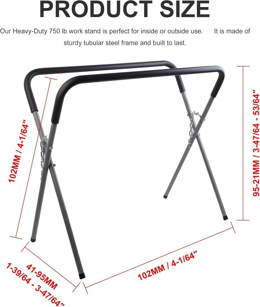 1000-Pound Capacity Portable Work Stand, Work Horse Foldable Work Table for B...