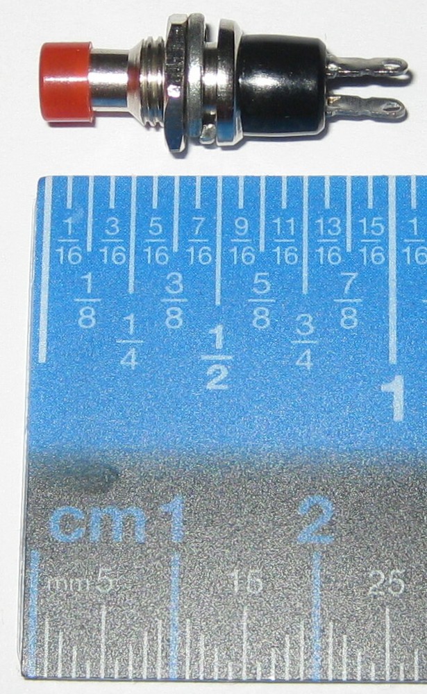 5 X Momentary Red Pushbutton Switch - 1/4" Panel Mount - 125 V - 3 A - SPST N.O.