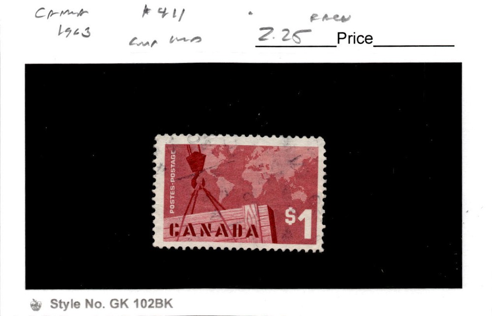 Canada, Postage Stamp, #411 Used, 1963 Export Crate (AC)