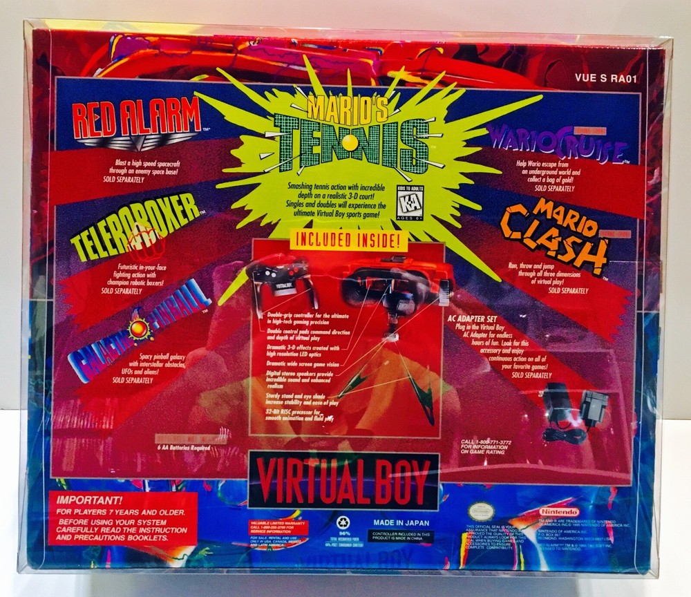 1 Console Box Protector For NINTENDO VIRTUAL BOY Console Boxes! Display Case