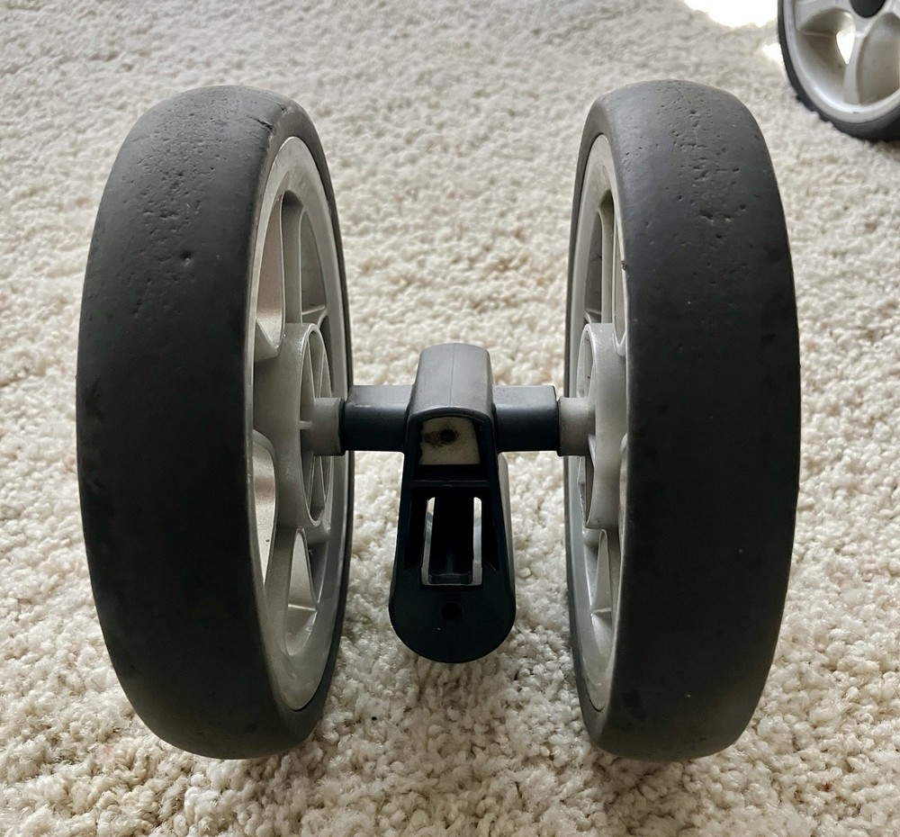 Chicco Keyfit Caddy Stroller - Replacement Front Wheels. - Silver Double Wheels.