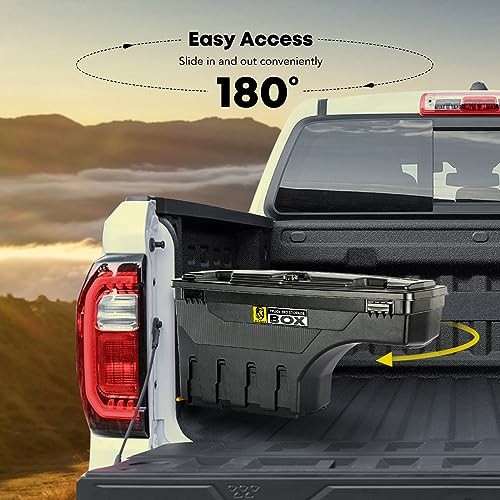 Truck Bed Storage Tool Box Lockable Compatible with 2019-2025 Passenger Side
