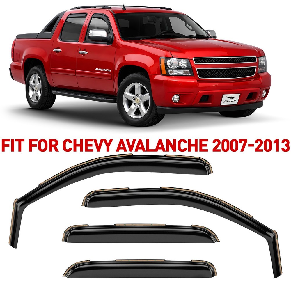 Side Window Deflectors Rain Guards for 2007-2013 Chevrolet (Chevy) Avalanche
