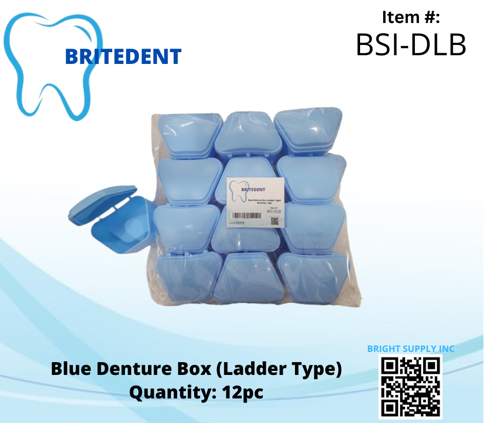 Blue Denture Box Storage Case Mouthguard Teeth box (12 pcs)