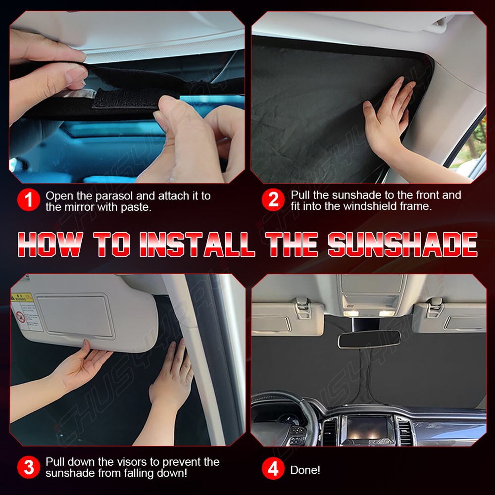 FOR Ford Explorer 16-19 Foldable Windshield Visor UV Protector