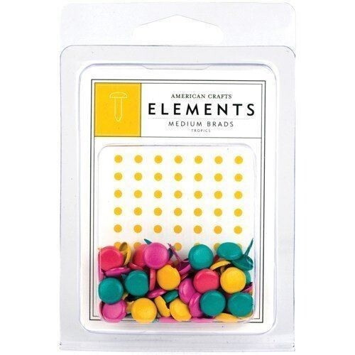 Tropical Colored Medium 8mm Brads 48Pkg