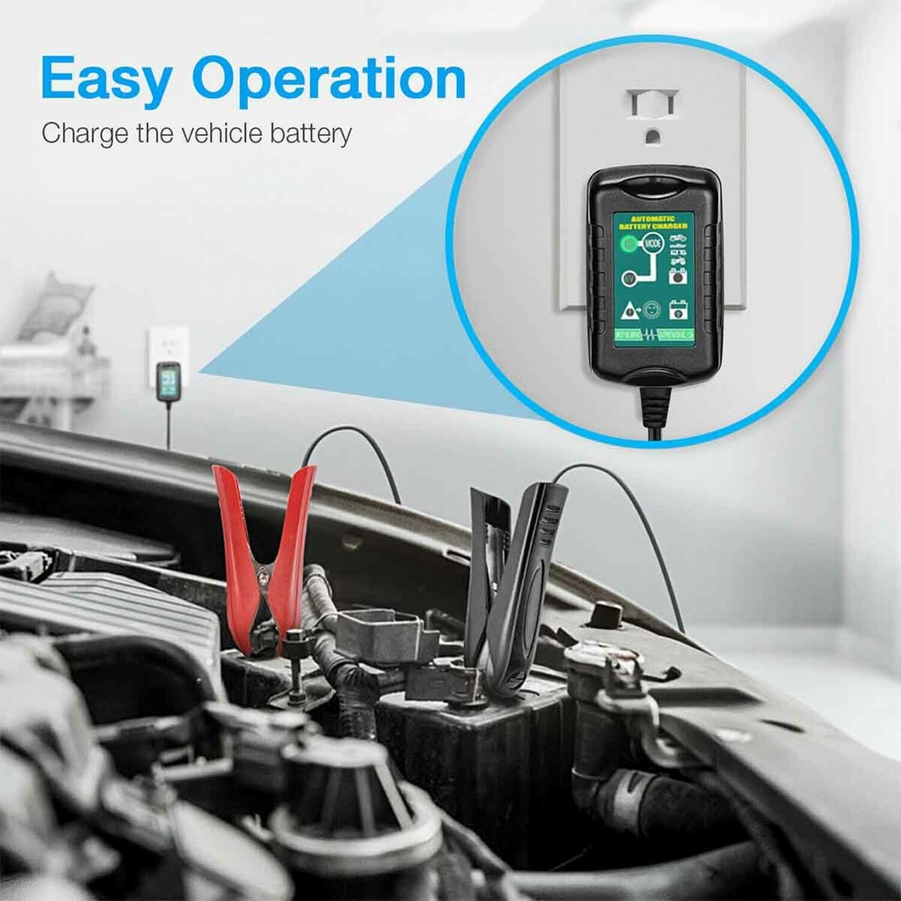 Automatic Battery Charger Maintainer Motorcycle Trickle Float For 12V AGM Batter
