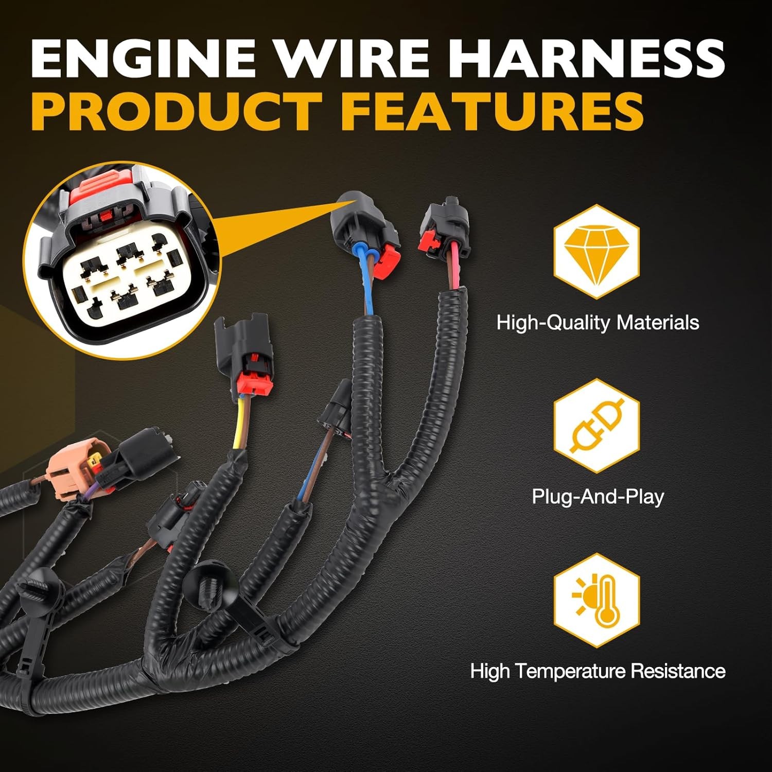 68087837AF Injector Wiring Engine Wire Harness For 12-24 Ram 1500 Jeep Wrangler