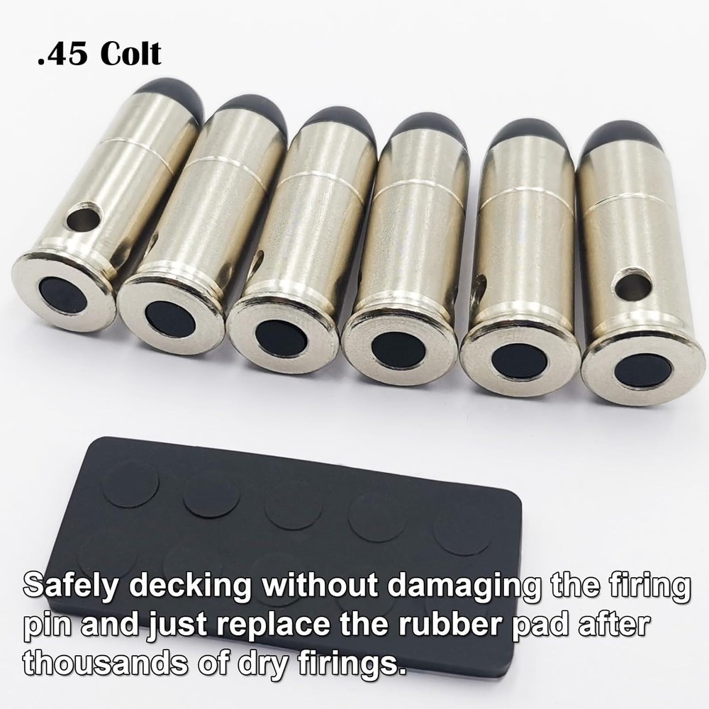 .45 LC Training Snap Caps - Durable Dummy Rounds for Dry Fire Safety Practice