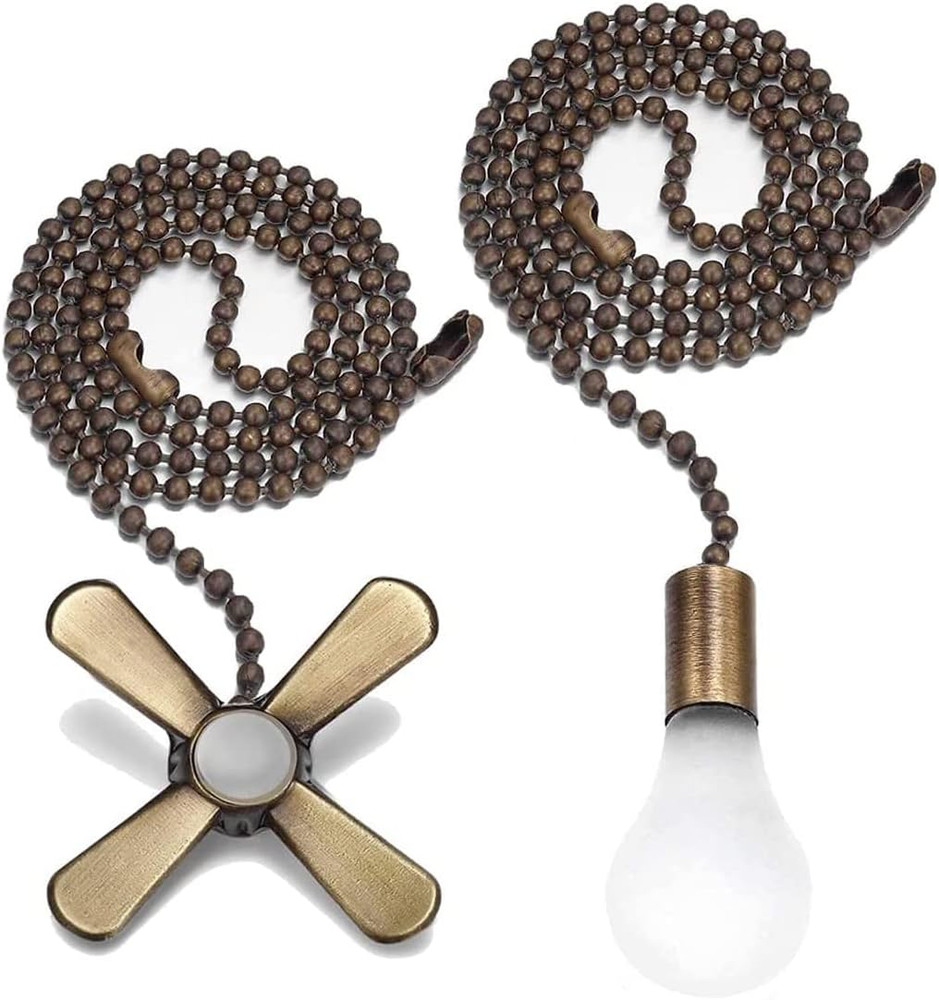 Ultra Long Ceiling Fan Pull Chain Extender, Embedded with Decorative Frosted Gla