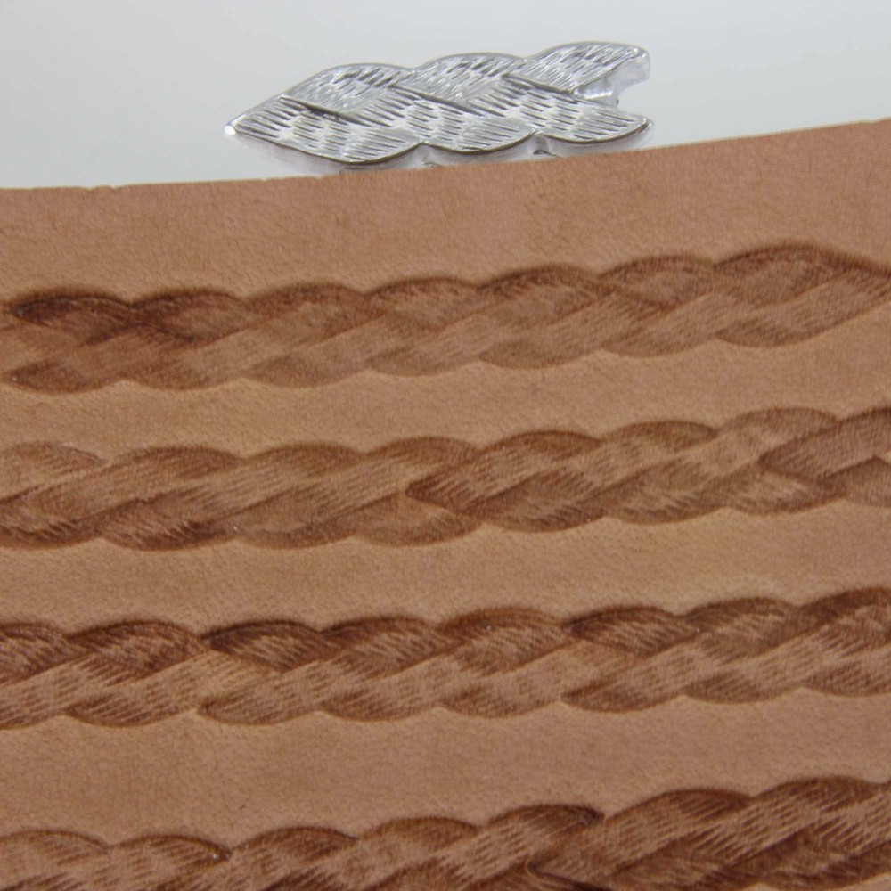 Stainless Steel Craftplus - Small Triple Textured Braid Stamp (Leather Tool)