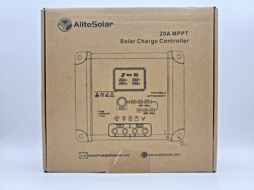 AlltoSolar 20A MPPT Solar Charge Controller 12V