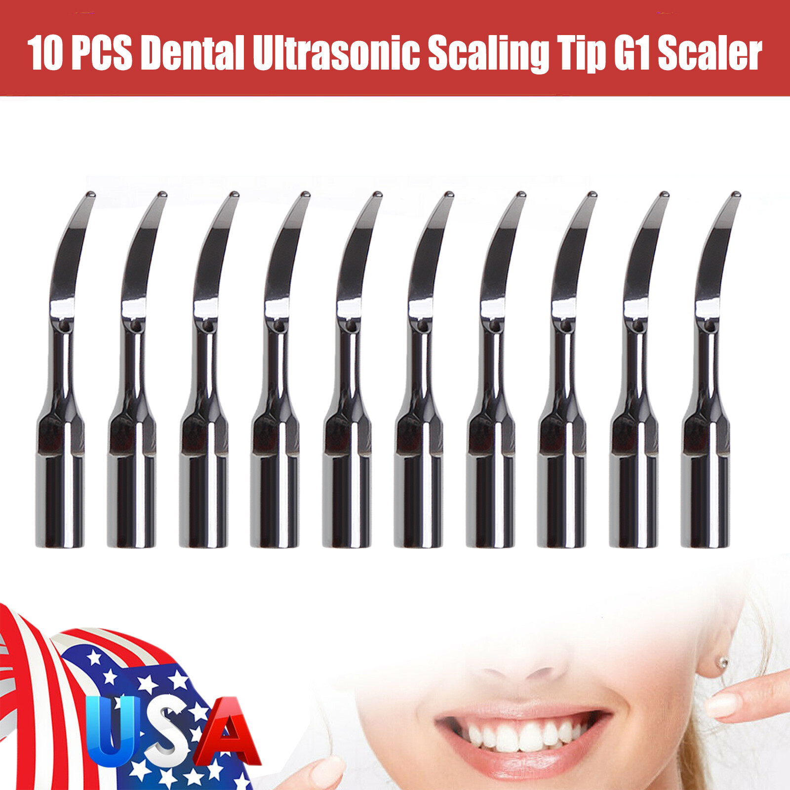 Dental Ultrasonic Air Perio Scaler Handpiece Hygienist 2/4 Hole With 3 Tips USA