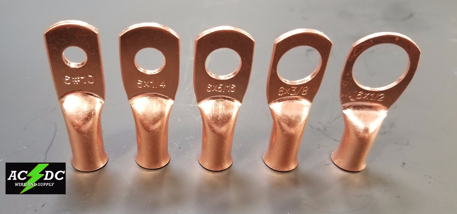 AC/DC WIRE Bare Copper Lug Ring Terminals Battery Wire Welding Cable AWG