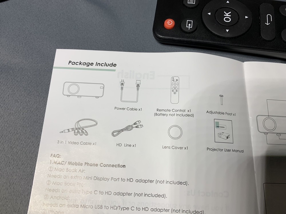 Portable LCD Projector PC PS5 HDMI USB