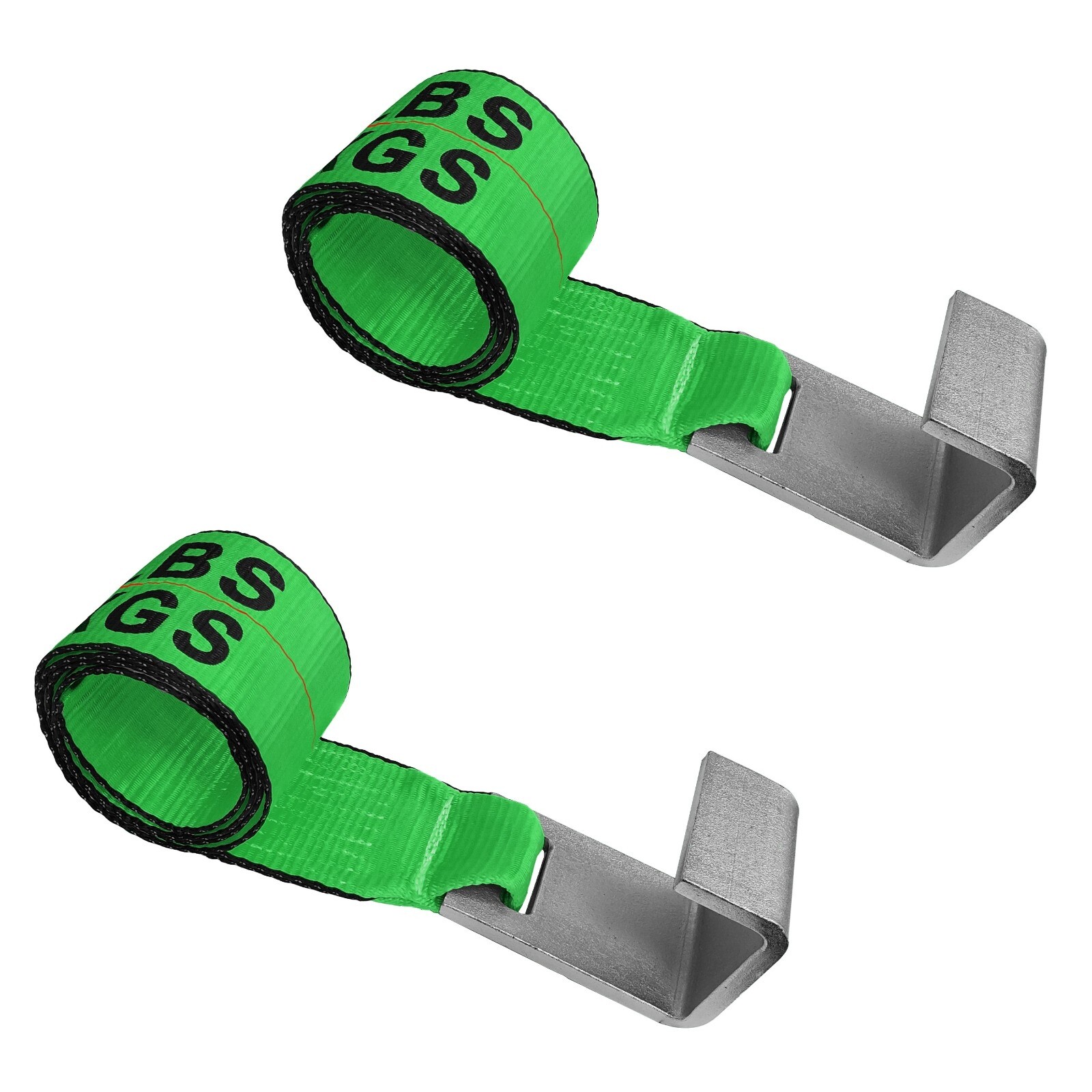 USA 2 Pack 4" x 5' Roll Off Container Winch Strap w/ Flat Hook 5400 LBS GREEN