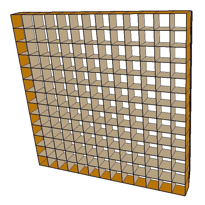 Grid for LiteMat 2 PolySkirt (square shape), Version with cell depth 50mm (2”)