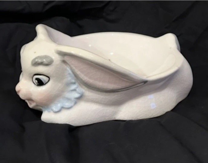 Vintage Easter Bunny Rabbit Bowl & Mug Candy Dish Decorative Glazed Ceramic EUC