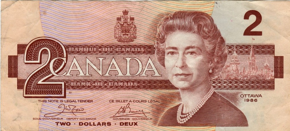 Banknote Canada P94a 2 Dollars 1986