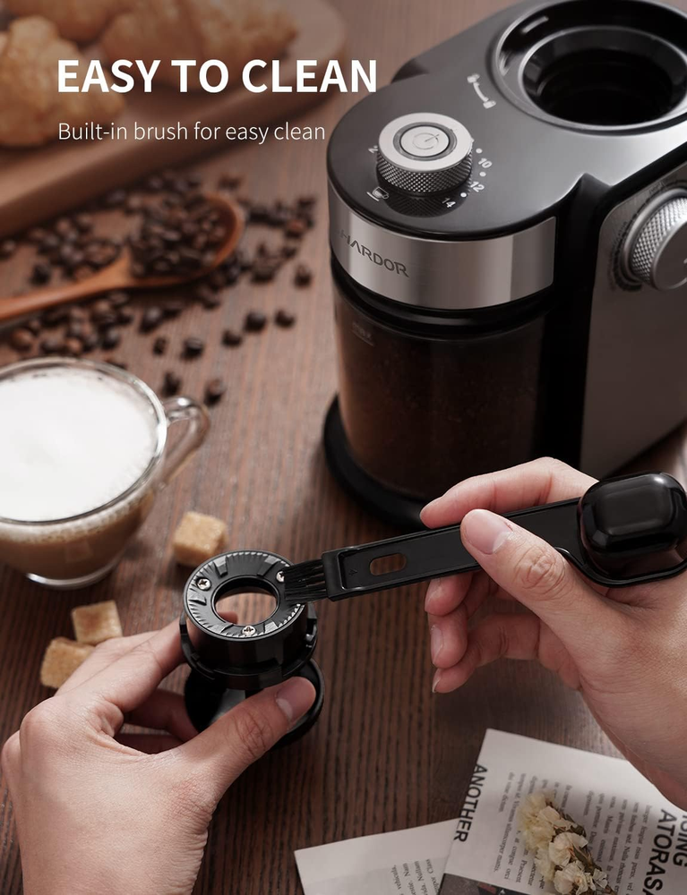 Coffee Grinder, Adjustable Burr Mill with 16 Precise Grind Setting for 2-14 Cup,