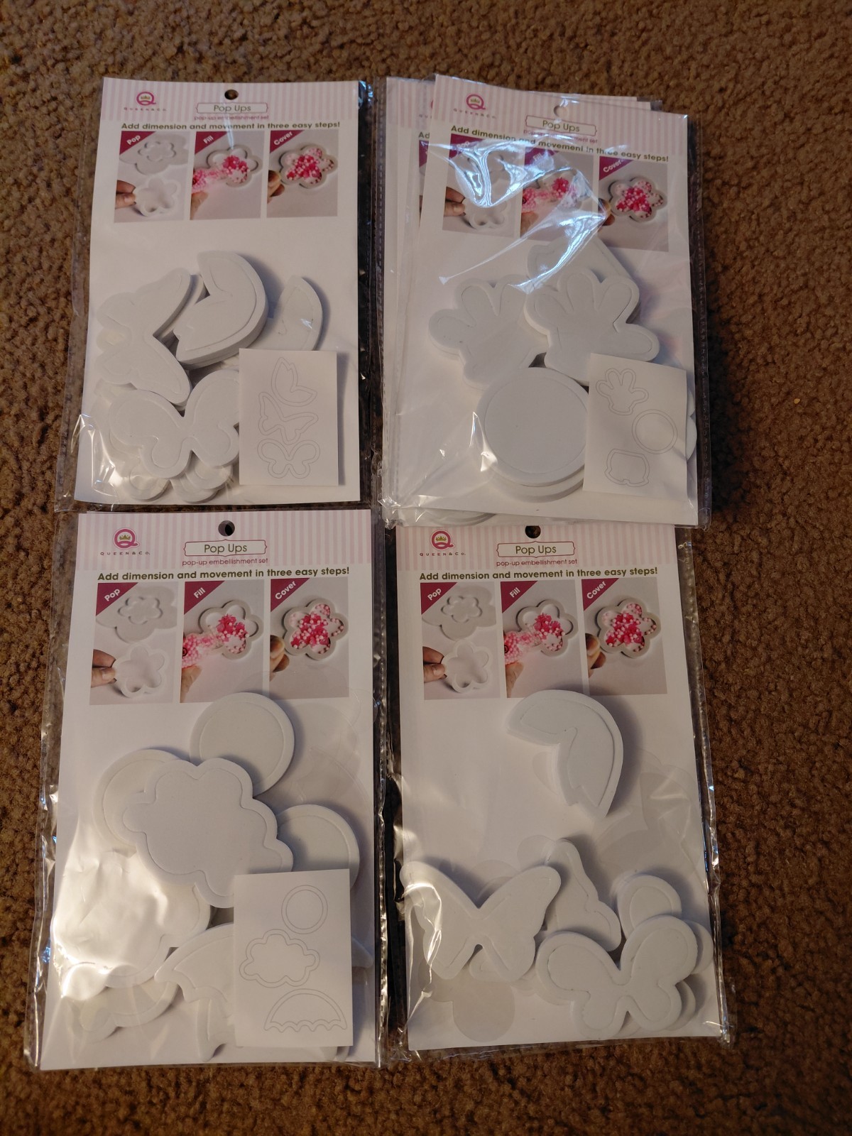 Queen & Co Lot 7 Packs Pop-Ups Add Dimension Shakers Balls to Your Projects